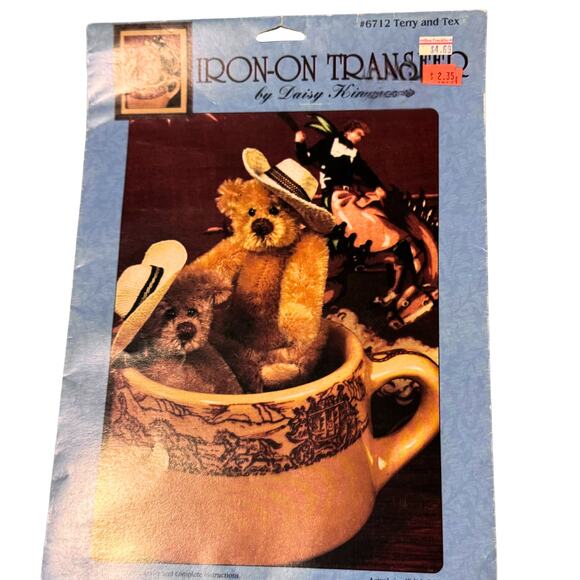 Vintage 1992 Daisy Kingdom "Terry and Tex" Iron-On Transfer - Picture 3 of 6